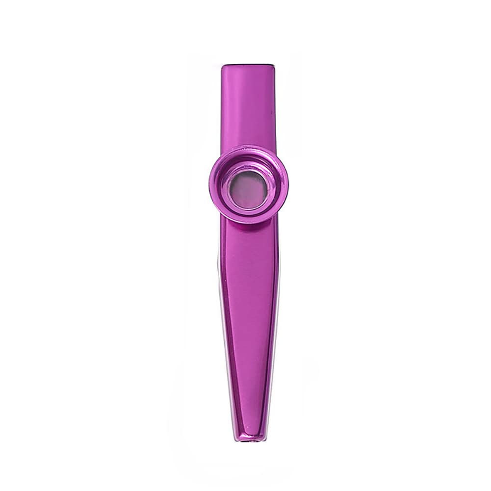 Alnicov Kazoo en métal, en alliage d'aluminium, avec 5 membranes de flûte kazoo et une belle boîte pour instrument de musique, ukulélé, guitare, partenaire (violet)