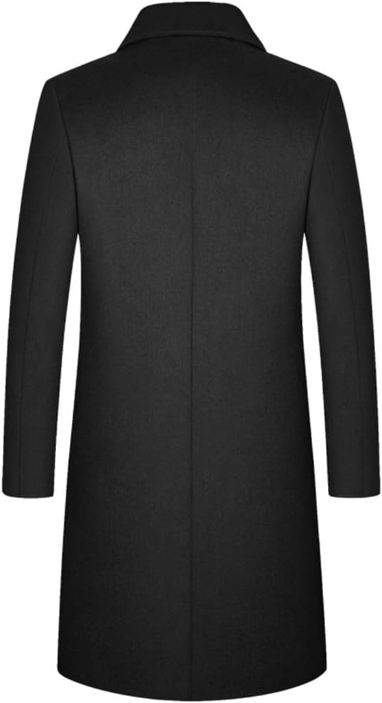 Haitpant Men Winter Wool Coat England Style Long Wool Blends Overcoat Business Casual Thick Solid Trench Wool Jackets