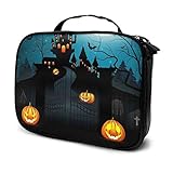 Bolsa de maquillaje sombrío Castillo y bruja de viaje de viaje de maquillaje de viaje de maquillaje de tren, bolsa de cosméticos grande organizador de maquillaje cajas