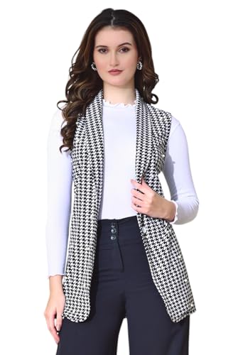 Image of IUGA Black Women Sleeveless Solid Front Open Neck Shrug (468)
