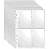 40 Pack 4 Pocket Double-Sided Page Protectors - 6 Ring A5 Binder Inserts Binder Sleeves For 2.5x3.5 Inch Trading Cards - Ultra-Clear Photocard Sheets Photocard Sheets,Card Sleeve Pages for Game Cards,
