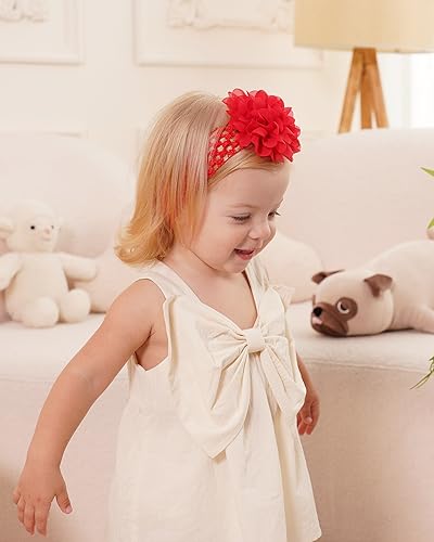 jollybows 18 peças de faixa de cabelo para bebês meninas com flor de chiffon macio elástico acessóri