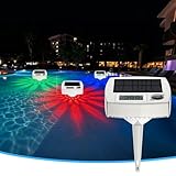 Solar Poolthermometer Digitales, Schwimmend Thermometer mit LCD Bildschirmen, Pool Thermometer mit 8 dynamischen Lichteffekten, IP68 Wasserdicht Digital Thermometer für Pool, Teich Weiß