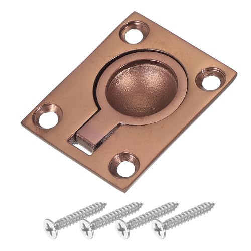 PATIKIL Flush Pull Ring Handle 1-7/8"x1-1/2 316 Stainless Steel Red Bronze