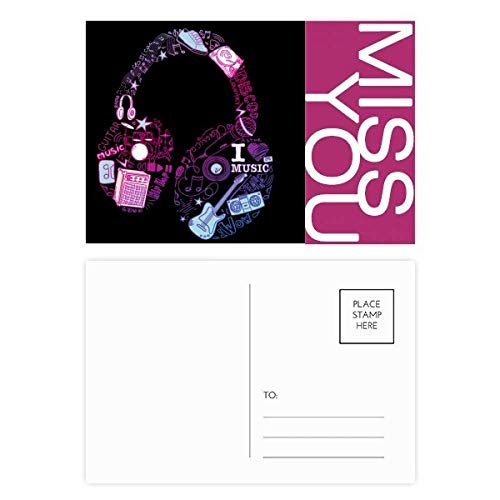 Cartes postales rose bleu et musique pour exprimer votre gratitude avec émotion et poésie