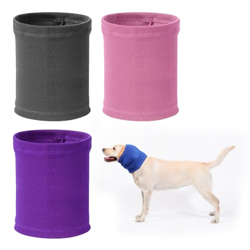 Aomig Ohrenschützer für Hunde - Hundemütze, Gehörschutz, Ohrenklappe, Kopfwickel, Hals- und Ohren-Wärmer, Hundekopfhörer für Silvester (Blau, L)