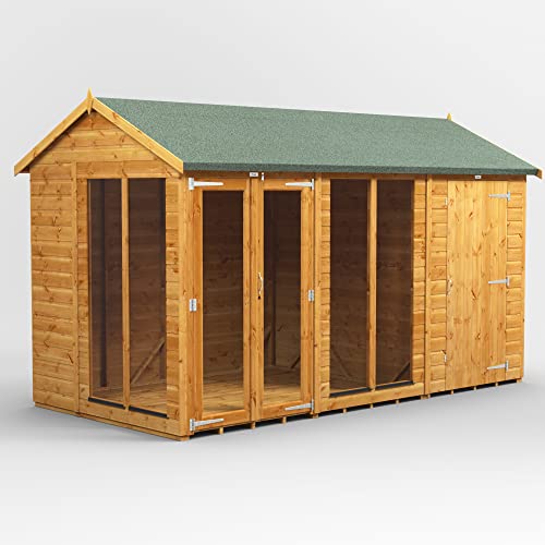 Image of Powersheds High Grade Premium Apex Summer House Combined with 4 ft Storage Wooden Shed with Security Features, Door & Window Flexibility, made from Extra Thick Timber