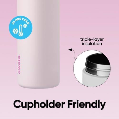 Miniatura 4 de Owala Freesip Botella Agua Acero Inoxidable Con Pajita, 710 Ml - Botella Térmica A Prueba De Fugas Para El Deporte Y Los Viajes, Sin Bpa, Dreamy Field