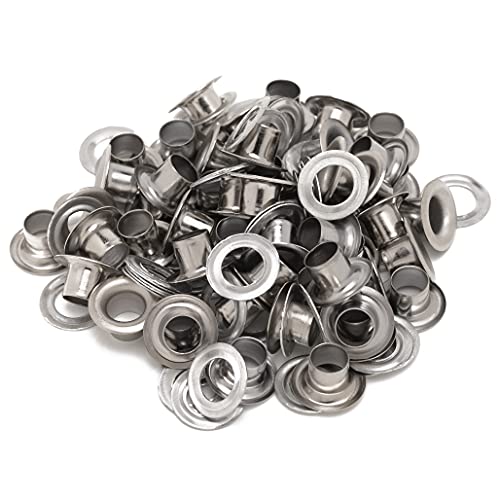 Trimming Shop Iron Eyelets Grommets with Aluminium Washers for Clothing Decoration, Leather Work, Scrapbooking, Art and Craft, DIY Projects (6.5mm, Silver, 1000pcs)