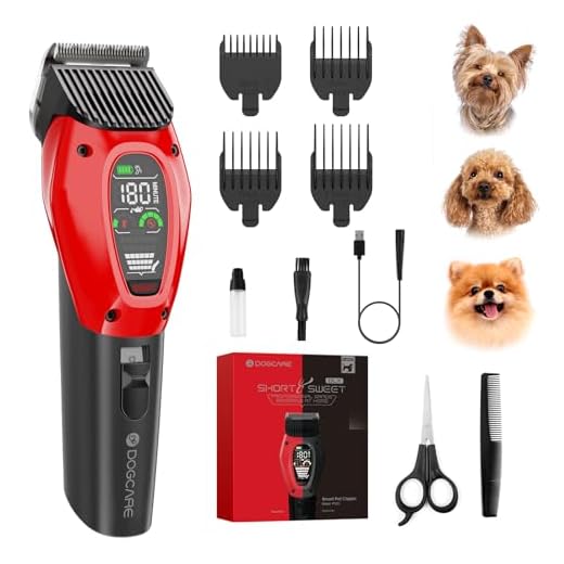 DOG CARE Smart Dog Clippers, Cordless Dog Grooming Clipper Kit with Heatproof Blades, LED Display, 3 Speeds, Auxiliary Light, Rechargeable Heavy-Duty Professional Pet Hair Trimmer Shaver for Dog Cat