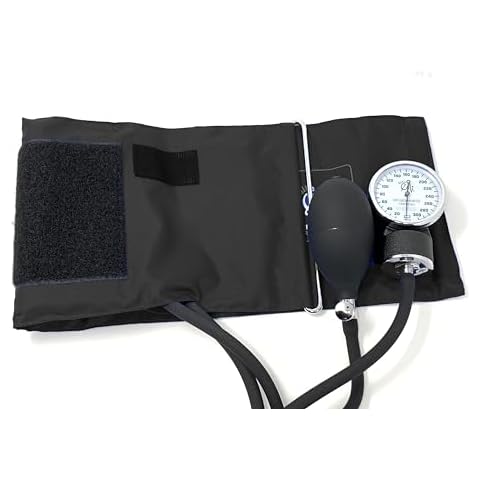 Elite Medical Instruments EMI Manual Blood Pressure Set with Regular Adult Cuff and D-Ring, Black Cover