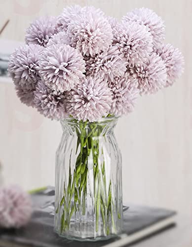 SATYAM KRAFT 5 Pcs Artificial Chrysanthemum Ball Flowers Fabric Sticks Bouquet for Diwali Decoration Setup for Home, Office, Living Room, Table Decor Item (Silver Mauve) (ONLY Flower, NO VASE) SATYAM KRAFT 5 Pcs Artificial Chrysanthemum Ball Flowers Fabric Sticks Bouquet for Diwali Decoration Setup for Home, Office, Living Room, Table Decor Item (Silver Mauve) (ONLY Flower, NO VASE)