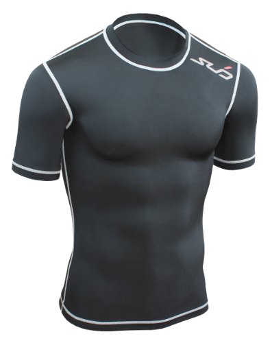 Sub Sports, Maglietta a Compressione Bambino Biancheria Intima Tecnica Base Layer Kurzarm, Nero (Schwarz), 140/146 cm