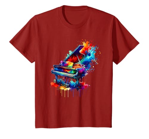 Cadeau D'instrument De Piano Pour Un Pianiste T-Shirt Artistique Multicolored Unisex Adulte Small Splash Art