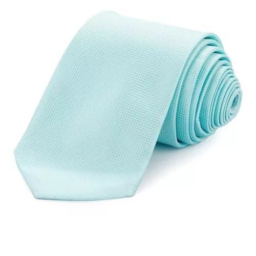 Gravata Tradicional Clássica Trabalhada (Azul-Celeste/Quadradinho)