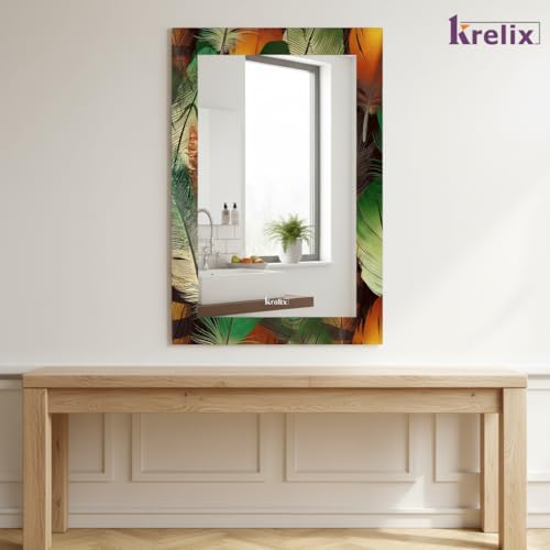 Image of KERLIX 12x18 Inch Rectangular Wall Mirror - CNC Polished Finish, Modern Decorative Mirror for Bathroom, Bedroom, Living Room & Entryway