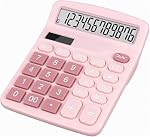 Cute Pink Desktop Calculator with Big Buttons, Dual Power Source, Solar and Battery, Large Display Screen - Perfect for Office, Teachers, and Students