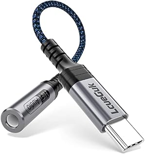 USB C to 3.5mm Headphone Jack Adapter, USB Type C to female Aux Audio Dongle Hi-Fi DAC Cable Cord Compatible with Samsung Galaxy S22 S21 S20 Plus/Ultra, Note 10, lPad Pro, MacBook, Pixel(32Bit/384HZ)