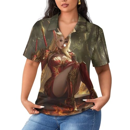Polo de manga corta para mujer Elfs and Fire transpirable de ocio casual