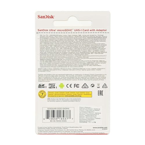 SanDisk Cartão de memória Ultra 64GB UHS-I/Classe 10 Micro SDXC com adaptador - SDSDQUAN-064G-G4A [v