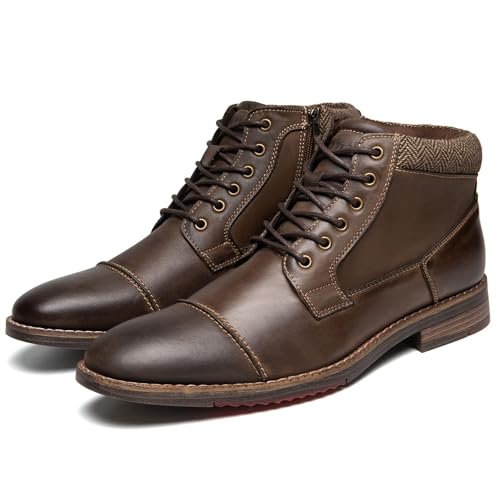 Image of Arkbird Men's Dress Boots Genuine Leather Cap Toe Ankle Boot with Side Zipper for Casual Business Formal Wear