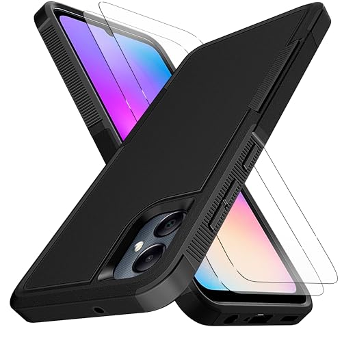 YmhxcY for Galaxy A05 Case, [10 FT Military Grade Drop Protection] [Non-Slip] [2 pcs Screen Protector] Heavy Duty Full-Body Shockproof Case for Samsung Galaxy A05 6.7"-Black