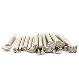 YaeTek 20 pcs Leather Working Saddle Making Tools Vintage Tools DIY Leather Craft Stamps Set Flower Butterfly Moon Special Shape Printing Stamping