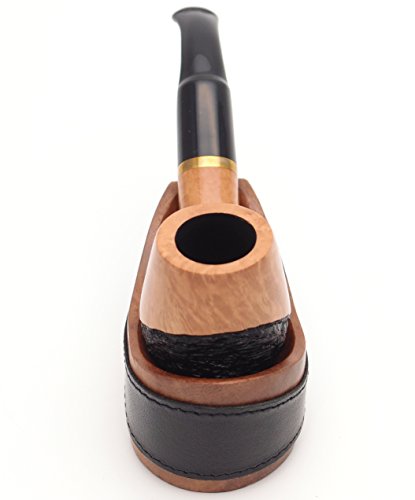 Tobacco Pipe Stand - Authentic Full Grade Buffalo Hide Leather Pipe Stand - Black #TOP6