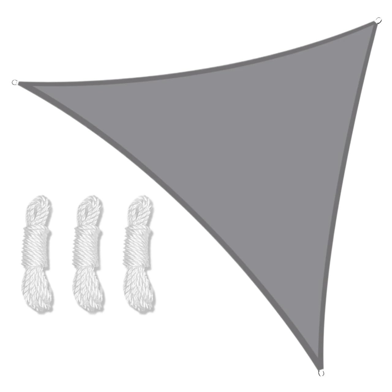 Voile d'ombrage imperméable et robuste 5m gris clair protection terrasse