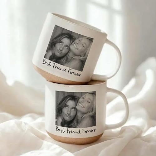 Taza de cerámica personalizada con foto para mejores amigas miniatura 1