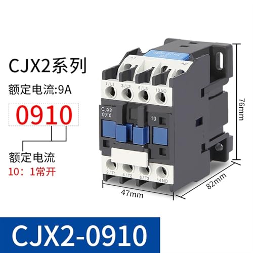 Contacteur CA triphasé CJX2-9511 95A bobine 220V fixation rail - 5