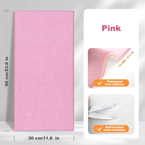 Paneles acústicos para dormitorio infantil con amortiguación rosa, pack de 4 4