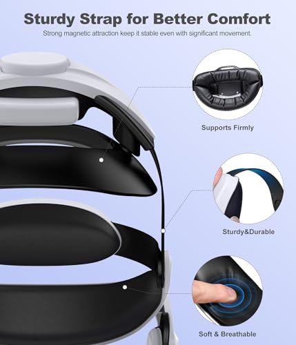 kawaye batery head strap for meta quest 3s32 head strapvr accessories replacement for elite strap with 7500mah batery pack extend 3-4h playtime vr headset strap enhanced supportampcomfort