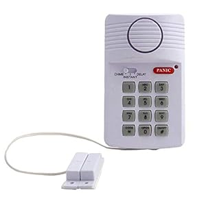 Wireless Home Security Burglar Alarm Garage Shed Caravan Defender with Keypad Fit for Door Window,Powered by 3 x AA Battery(Not Included)