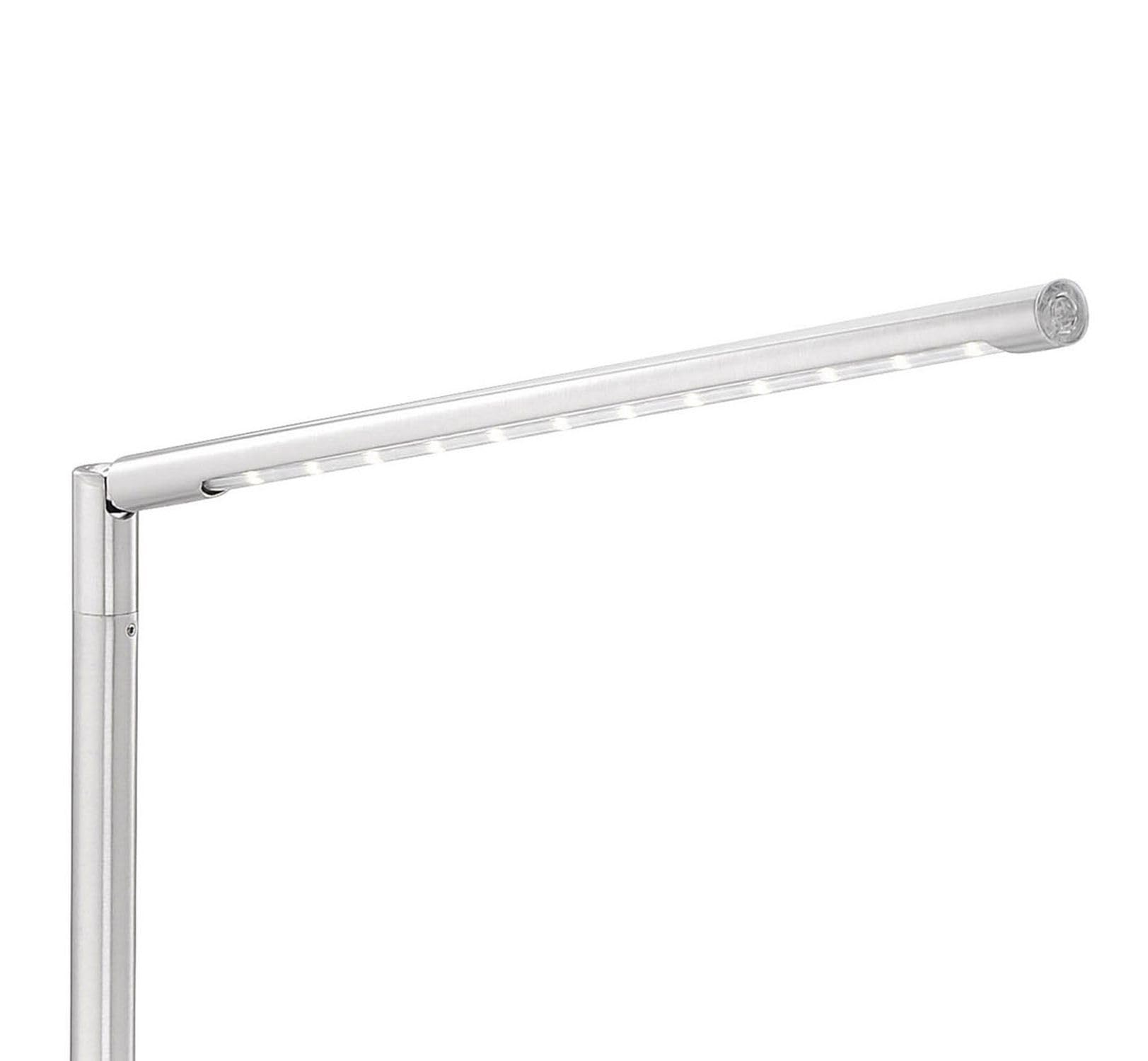 Licht-Erlebnisse LED Tischlampe Metall in Stahl Wohnzimmer Büro Schlafzimmer H:81,5 cm 5 W 590 lm 3000 K Touch dimmbar verstellbare Tischleuchte Schreibtisch RINDOR