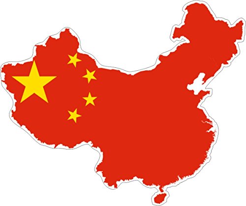 Akachafactory Autocollant Sticker adhesif Voiture Vinyle Drapeau Carte Chine Chinois