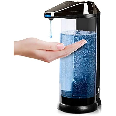 Secura 17oz / 500ml Premium Touchless Battery Operated Electric Automatic Soap Dispenser w/Adjustable Soap Dispensing Volume Control Dial (Dark Gunmetal) Cover