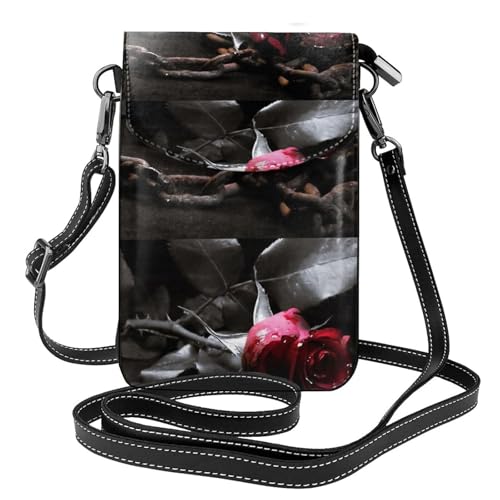 Portefeuille cuir PU roses noires gothiques : fini les poches surchargées
