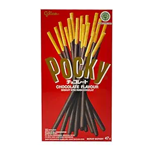 Pocky Glico Chocolate Cream Covered Biscuit Sticks, 47 g