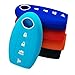 2Pcs XUHANG Sillicone Key fob Skin Key Cover Remote Case Protector Shell for Nissan Teana Murano Maxima Pathfinder Rogue Versa 370Z Sentra Altima Smart Remote 4 Button Black