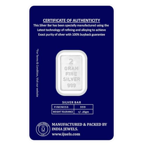 Image of iJuels 999 Purity BIS Hallmarked and Certified Pure Silver 2 Grams Kalpvraksh Silver Coin with certificate of Authenticity