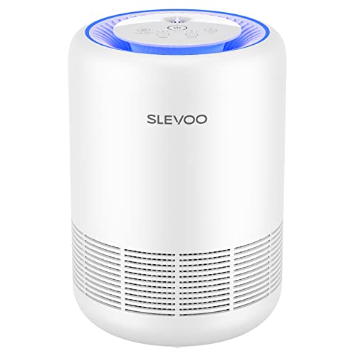 Air Purifiers for Bedroom Pets Smokers in Home, H13 True HEPA Filter Air Cleaner with Fragrance Sponge, Night Light, Timer, Effectively Clean 99.97% Smoke, Airborne Particles, Pet Dander, BS-01 White by Slevoo - Used condition - CA$39.72