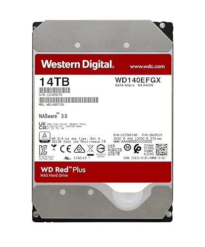 WD Red Plus 14TB per NAS Hard Disk interno da 3.5”, 7200 RPM Class, SATA 6 GB/s, CMR, Cache da 512 MB, Garanzia 3 anni - Hdd - Immagine 1