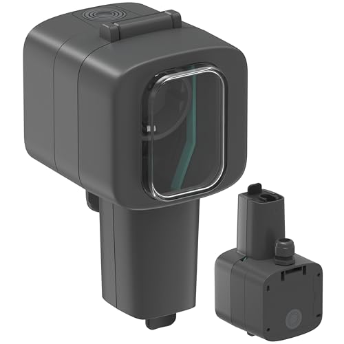 Electraline 300195 Prise étanche Hublot pour montage mural extérieur Schuko renforcée pour EV, prise de recharge pour véhicules électriques, multiprise extérieure IP56, Gris foncé