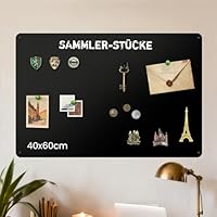 Qiytecno Magnettafel 40x60cm Mattschwarz GALERIE-FORMAT: Große Magnetwand & Fotowand Metall | Premium Pinnwand für Küche, Büro & Sammler - Schwerlast & Kratzfest
