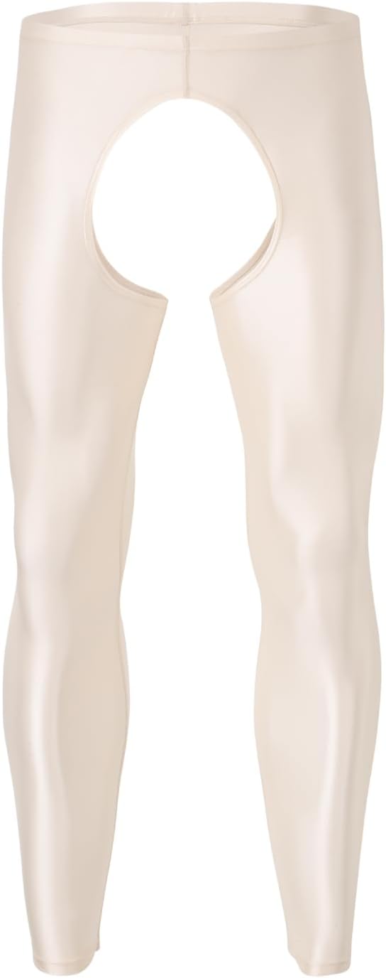 ZONBAILON Men's Thermal Pants, Shiny Fabric with Nylon-Spandex Blend, Unique Open Design, 4 Trendy Colors - Image 3