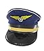 Nicky Bigs Novelties Morph Adult Navy Blue Pilot Airline Captain Hat Airplane Aviator Halloween Costume Cap
