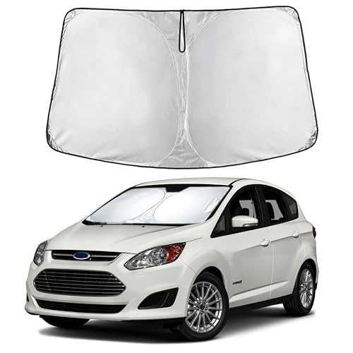 Image of EcoNour Windshield Sunshade Compatible for Ford C-Max 2013-2017 2018 2019, Sun Visor for Front Windshield & Window Sun Shade Cover, UV Heat Blocker & Protector, Car Accessories