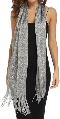 Rheane Sparkling Metallic Shawls and Wraps with Buckle for Evening Party Dresses Wedding Party