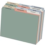 gisgfim 12 Sets Top Tab File Guides, Monthly/Jan-Dec Tabs Dividers Letter Size, 1/3- Straight Cut Tab, Durable Index Card Guides for Business School Office (Morandi)